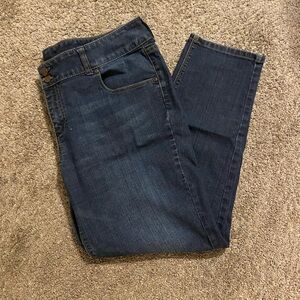 New York & Company Women's Straight Leg Jeans in Dark Blue